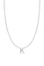Fine Centered Initial Necklace - 14K White