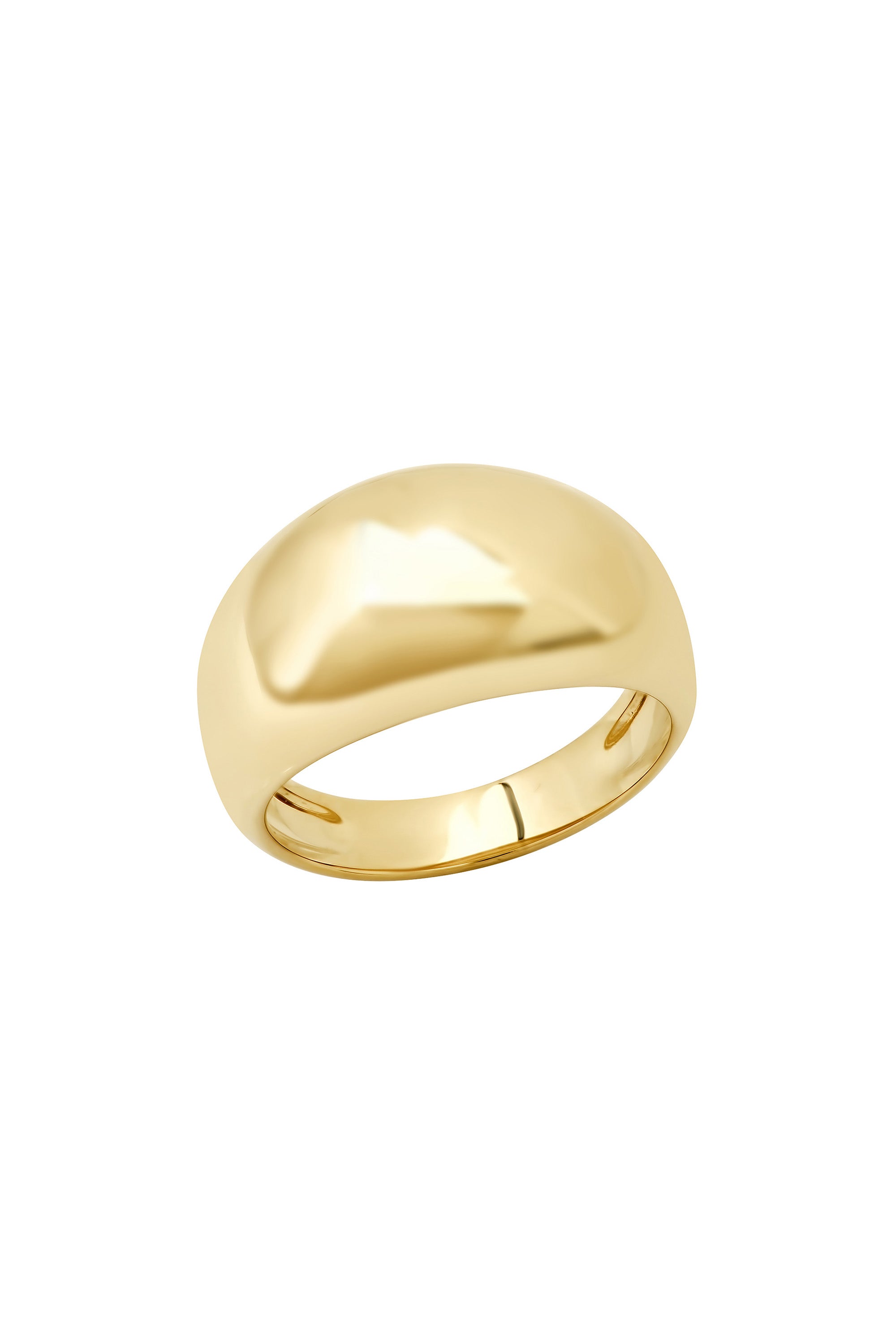 14K Tri Tone Gold Polished Dome Ring