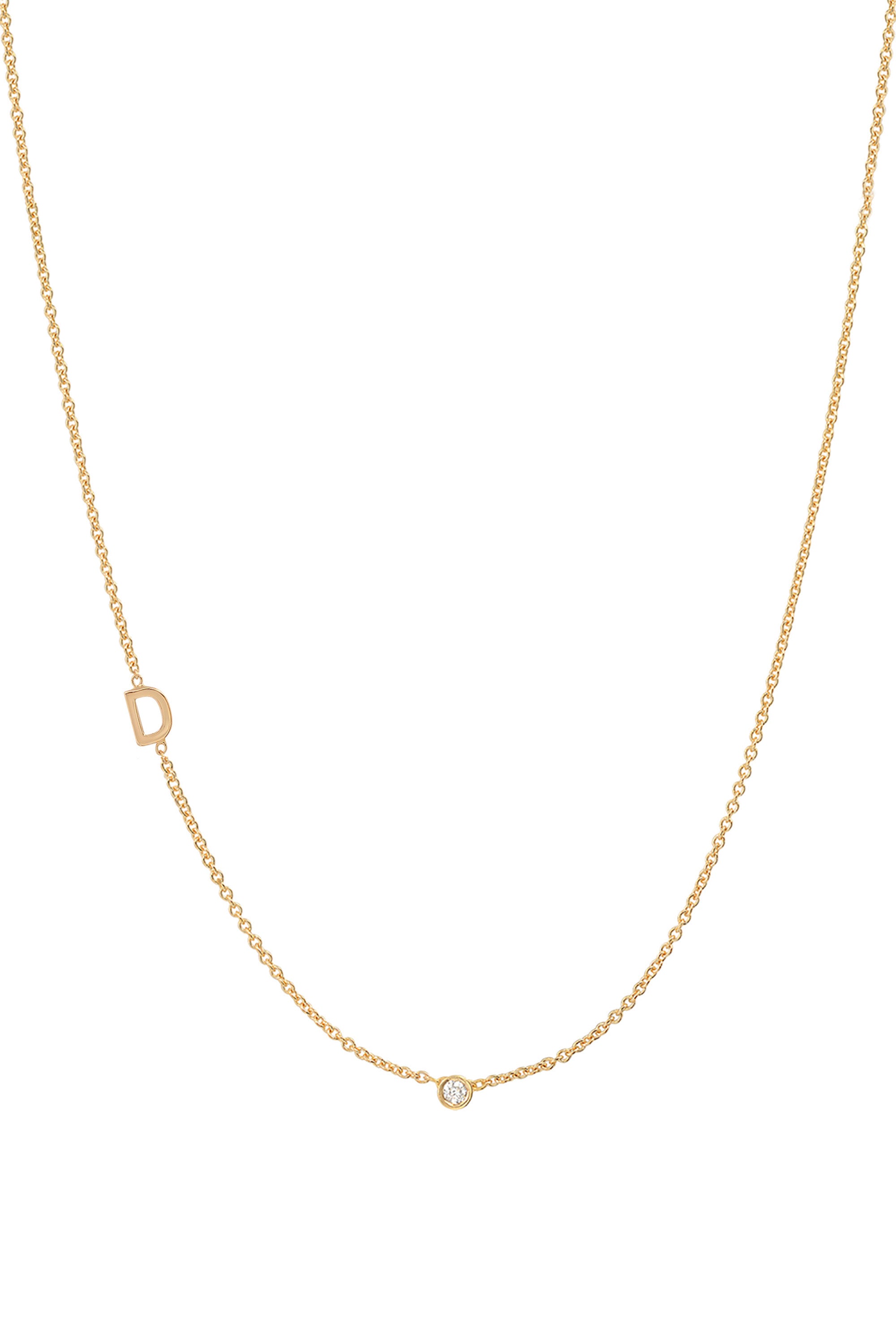 【HURLEY BURLEY】9CT GOLD AND DIAMOND MINI INITIAL NECKLACE 9ct Gold And Diamond Mini Initial Necklace By Hurleyburley
