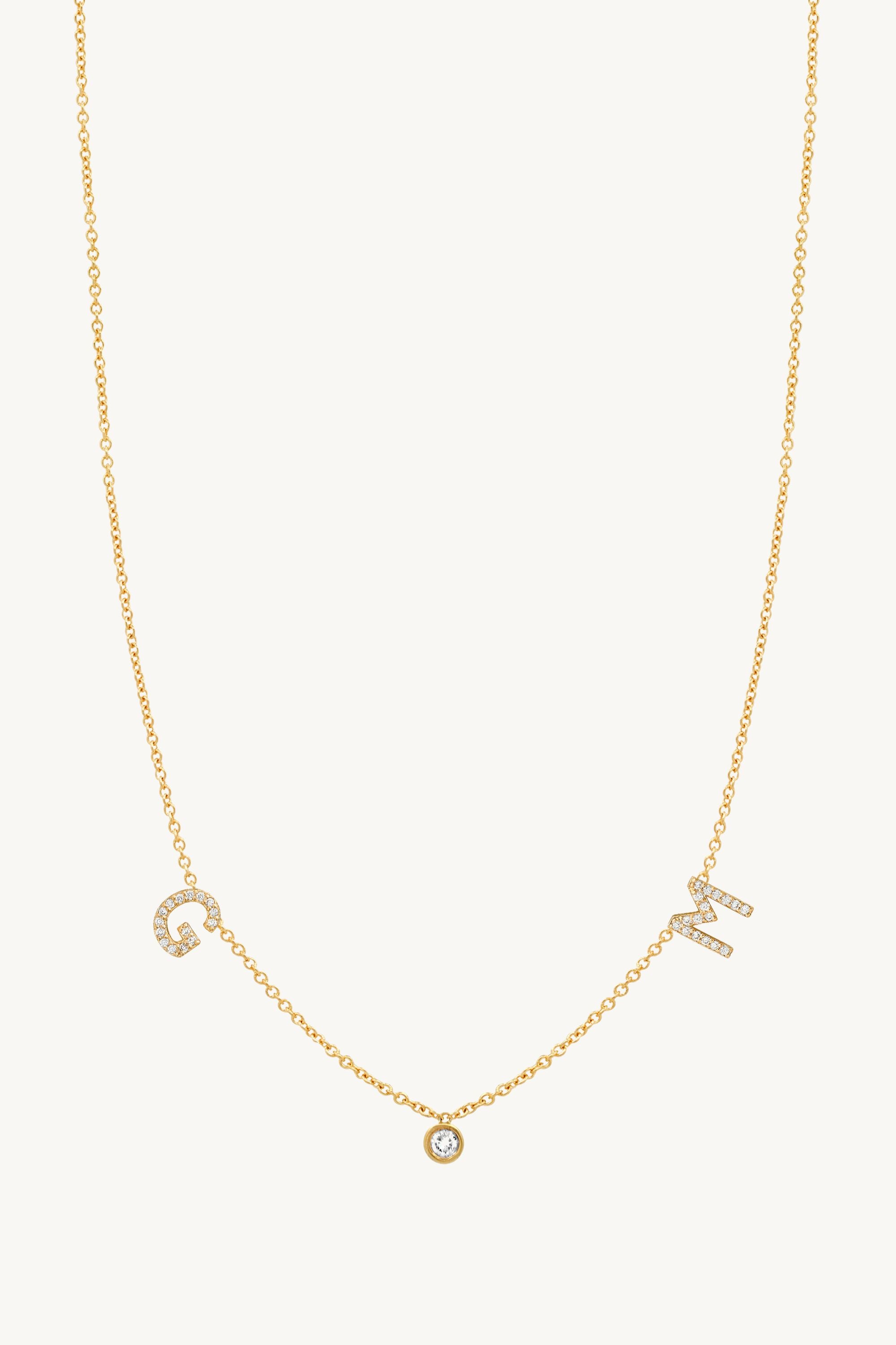 Diamond Initials and Diamond Necklace