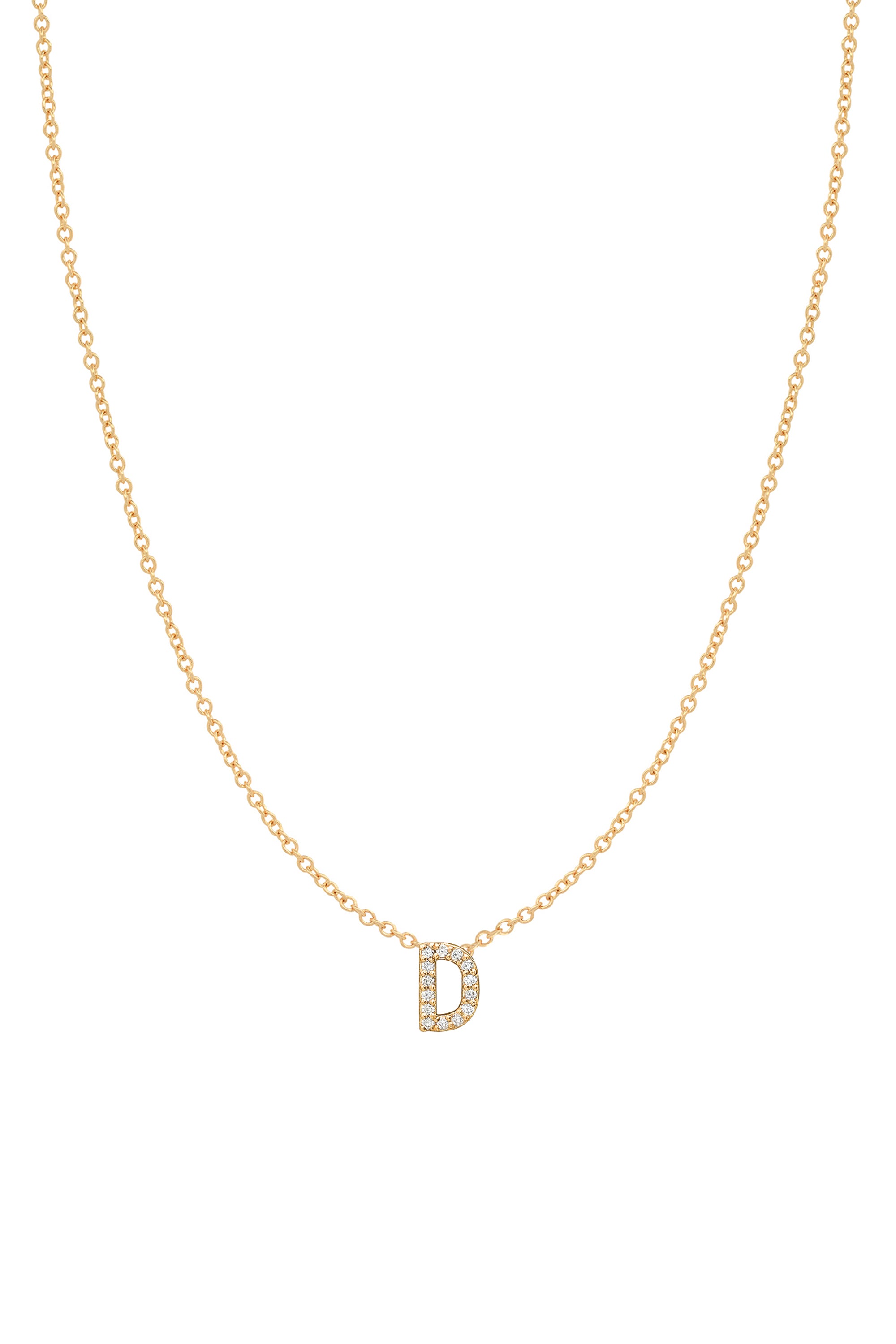 Diamond Initial Necklace - 14k Yellow – Bychari