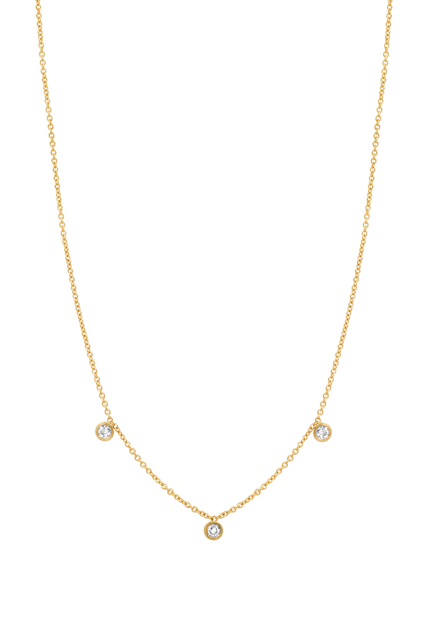 Large 3 Diamond Necklace – BYCHARI