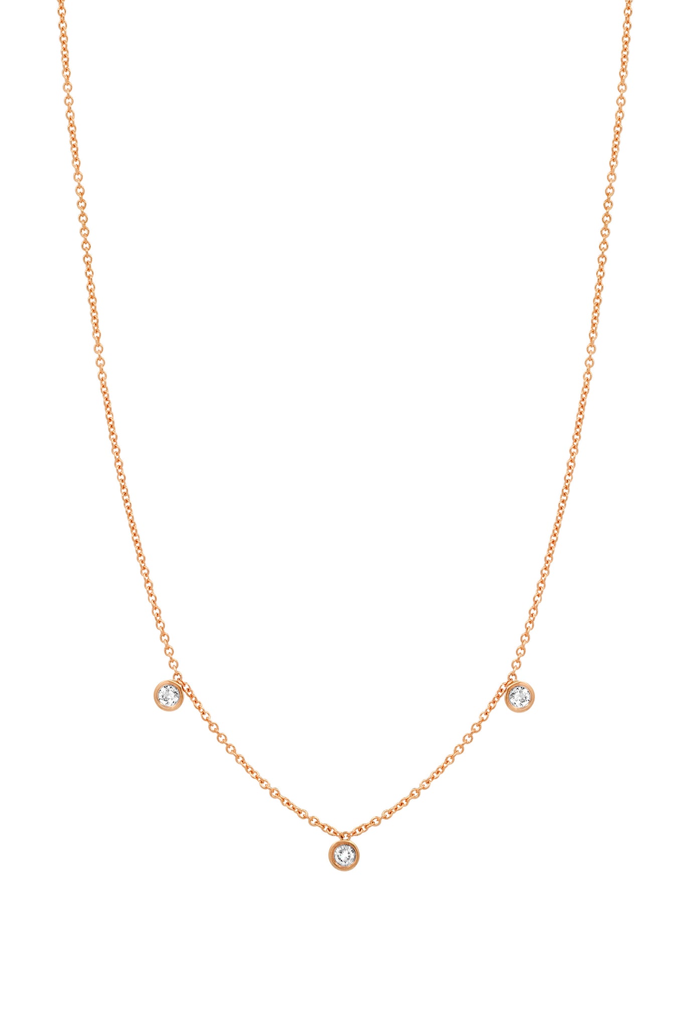 Large 3 Diamond Necklace – BYCHARI