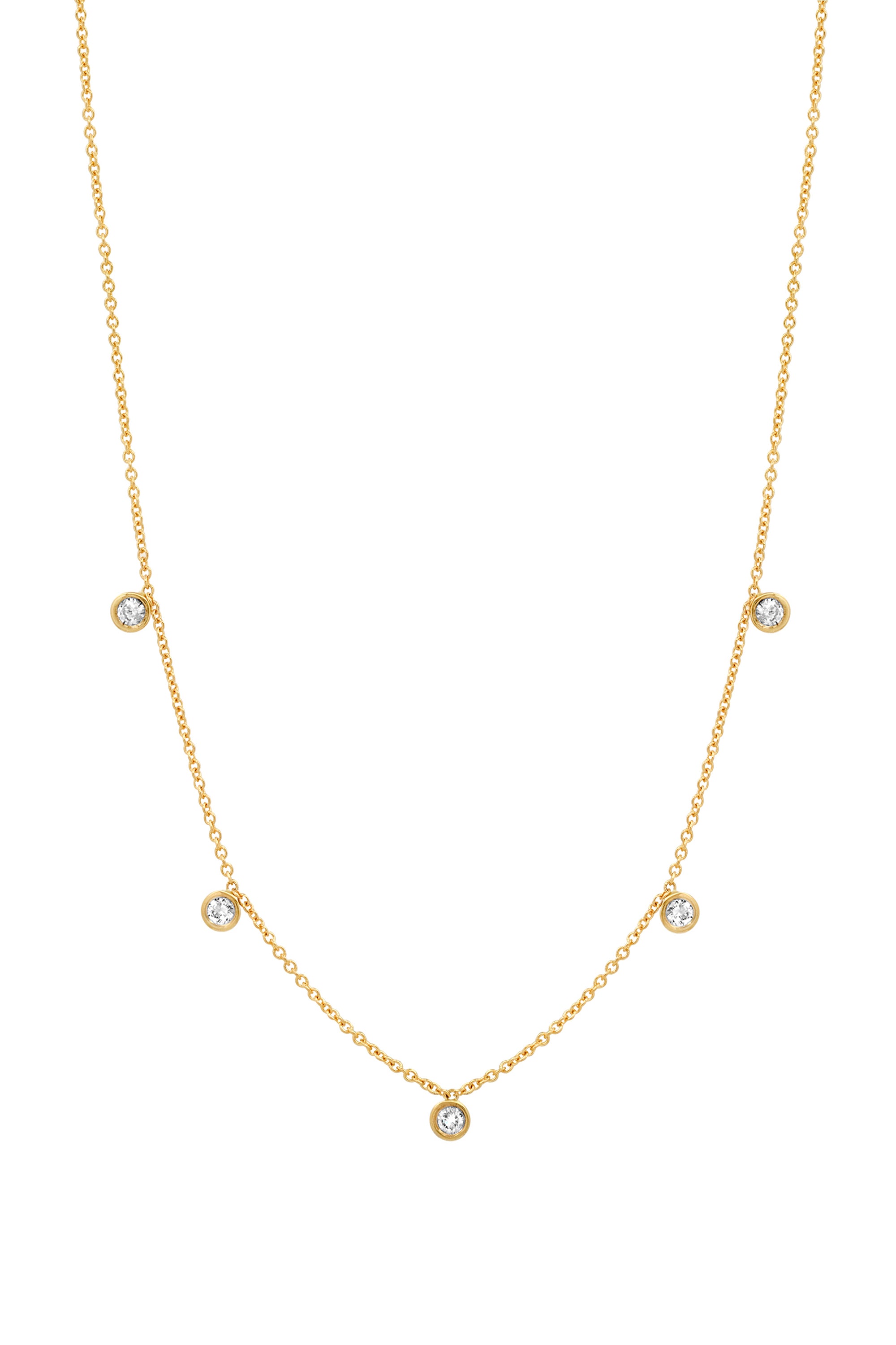 Large 5 Diamond Necklace – BYCHARI