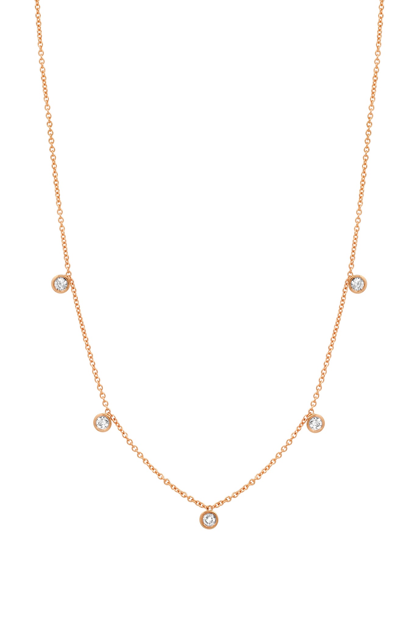 Large 5 Diamond Necklace – BYCHARI