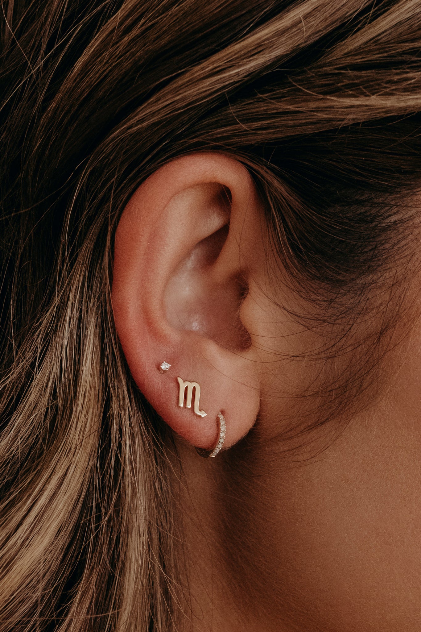 Mini Diamond Taurus Earring – BYCHARI