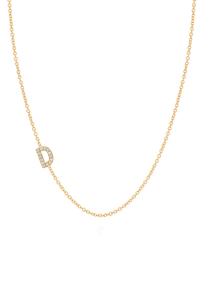 14K Gold Asymmetrical Multiple initials Necklace 18 + / 2