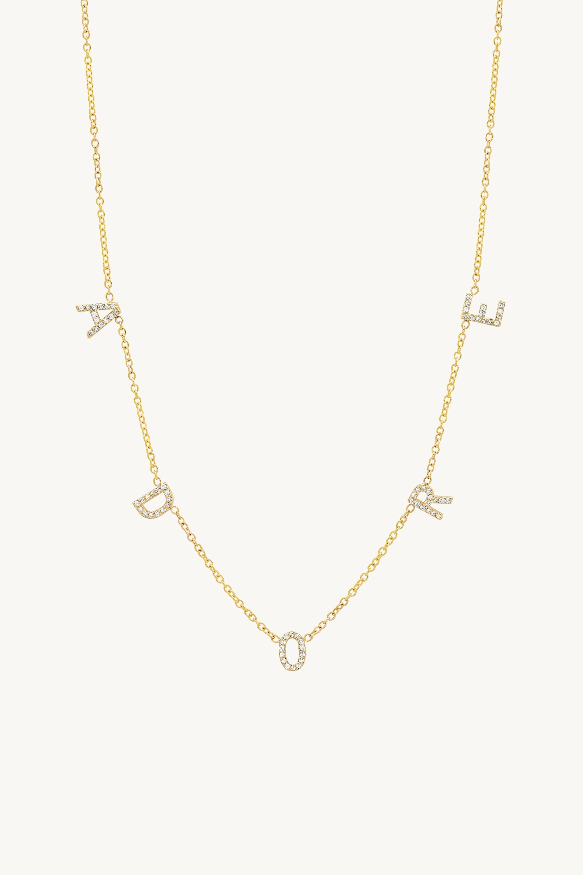 THE DIAMOND SPACED LETTER NECKLACE