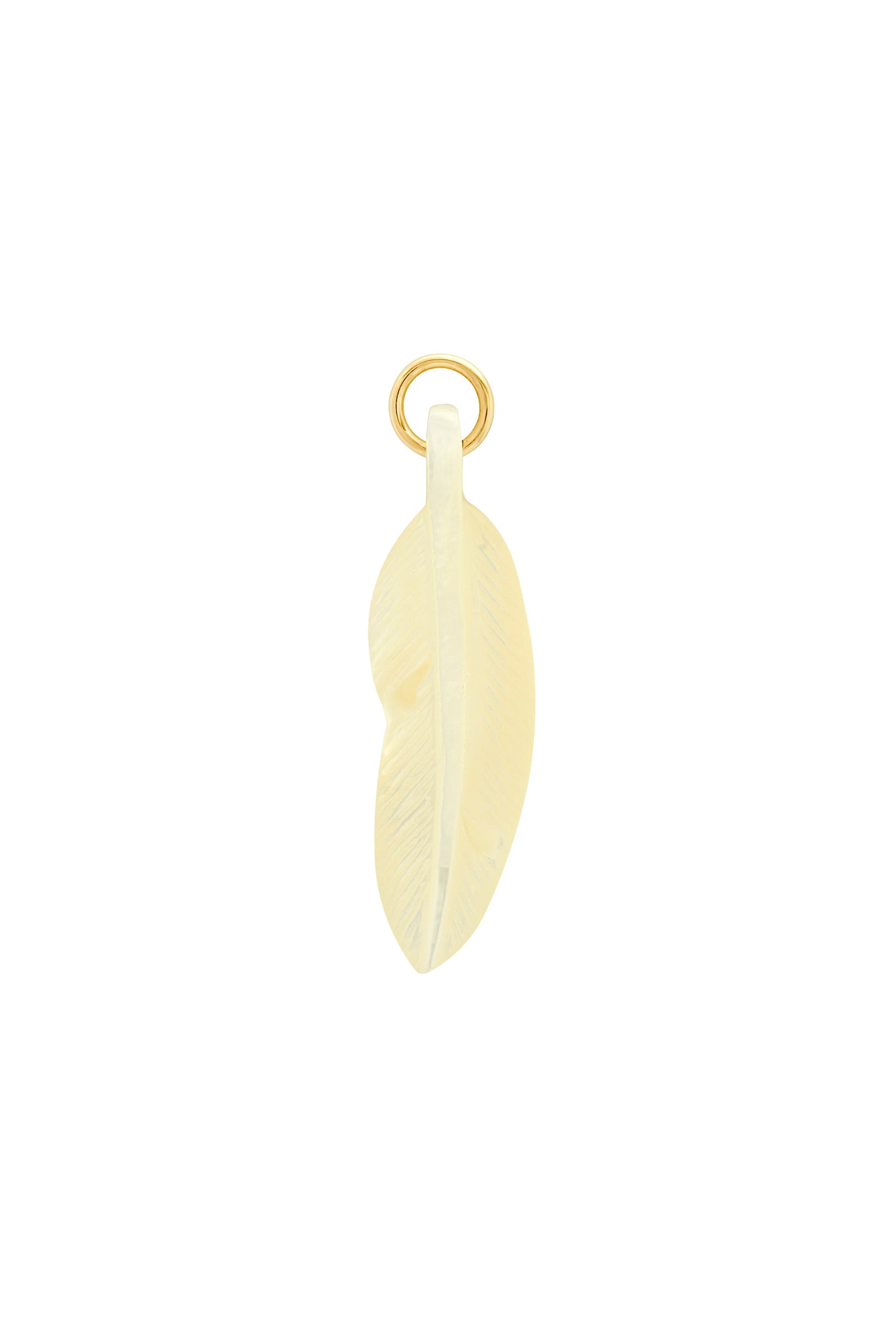 Mother of Pearl Feather Huggie Charm